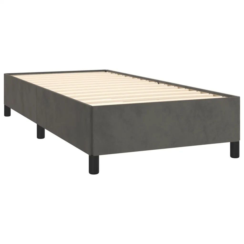Giroletto senza Materasso Grigio Scuro 80x200 cm Velluto 347289