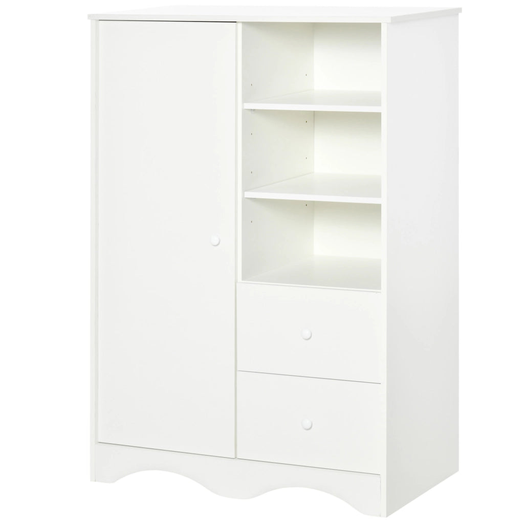 Armadio con Ante, 5 Ripiani, 3 Nicchie e 2 Cassetti ¨C Minimal ¨C Bianco