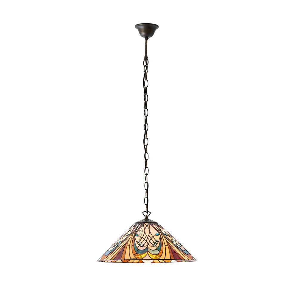 Lampada a sospensione Tiffany cono vetro Hector E27 60W