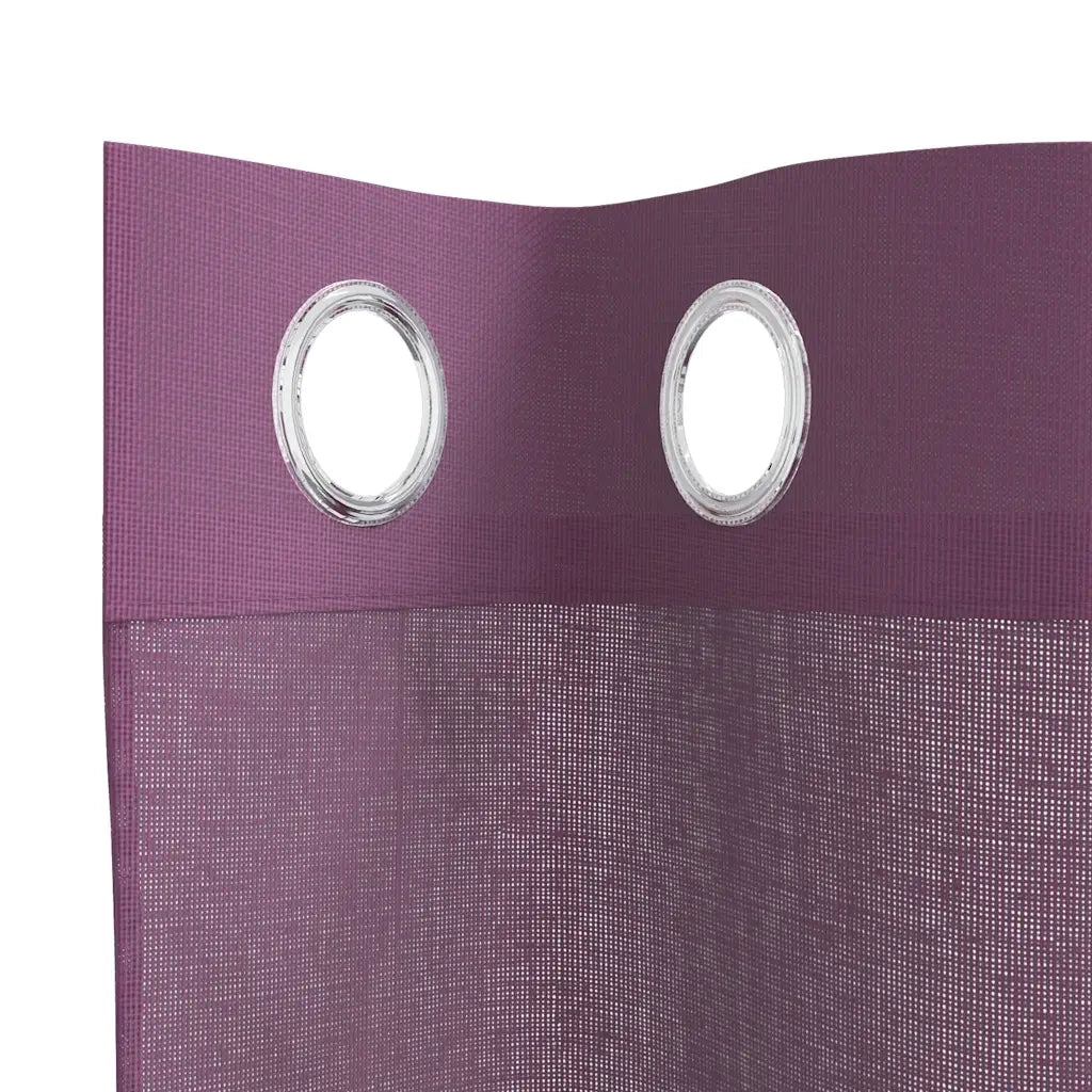 Tende in Voile con Occhielli 2 pz Viola 140x245 cm 4102104
