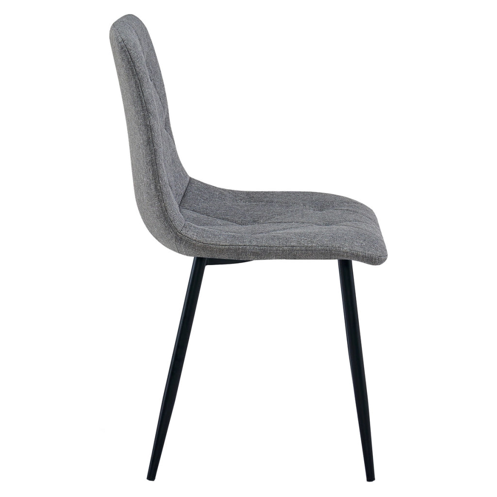 Sedia Libra imbottita in tessuto grigio scuro