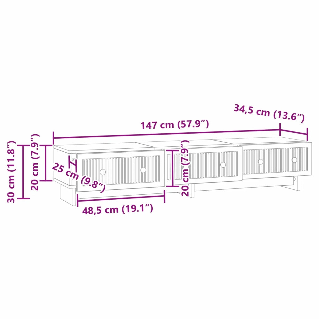 Mobile TV | Armadietto TV | Mobile Porta TV Rovere Fumo 147 x 34,5 x 30 cm Legno ingegnerizzato