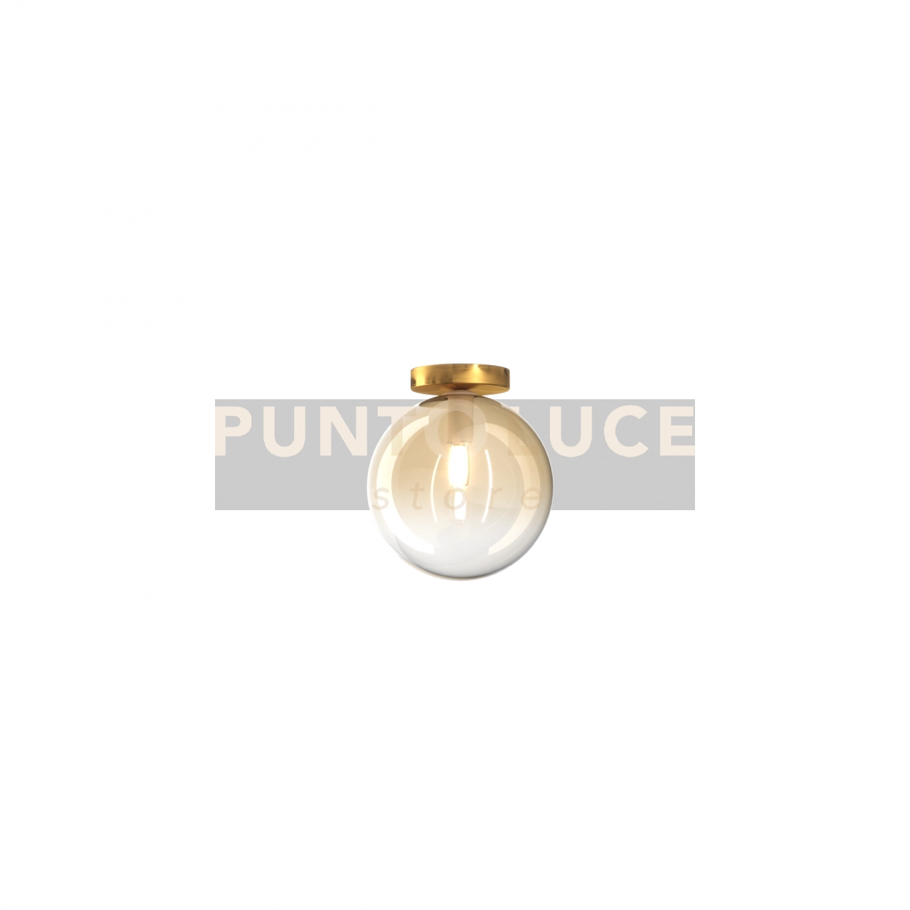 PLAFONIERA CROMO 1 LUCE VETRO AMBRA 1184CR-PL1-AM