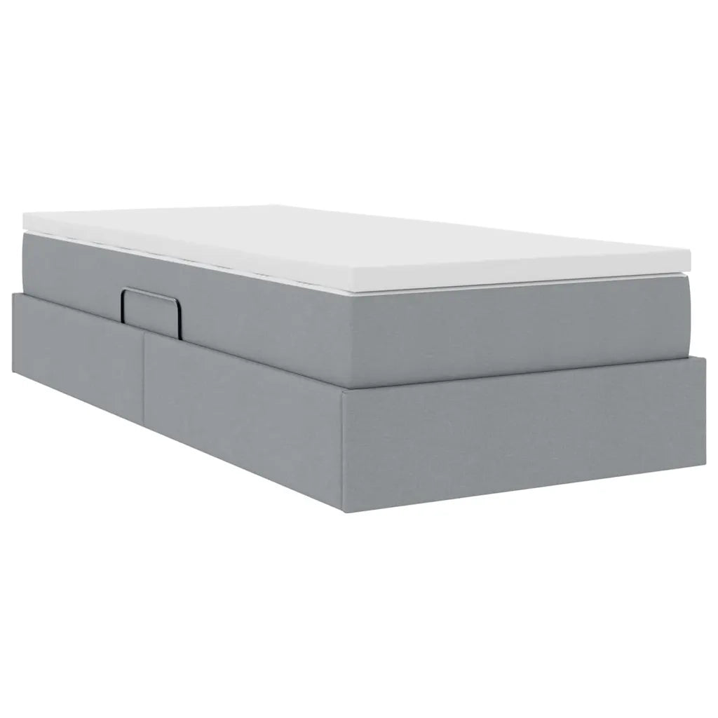 Letto con contenitore e materasso Grigio chiaro 90 x 190 cm 3370194