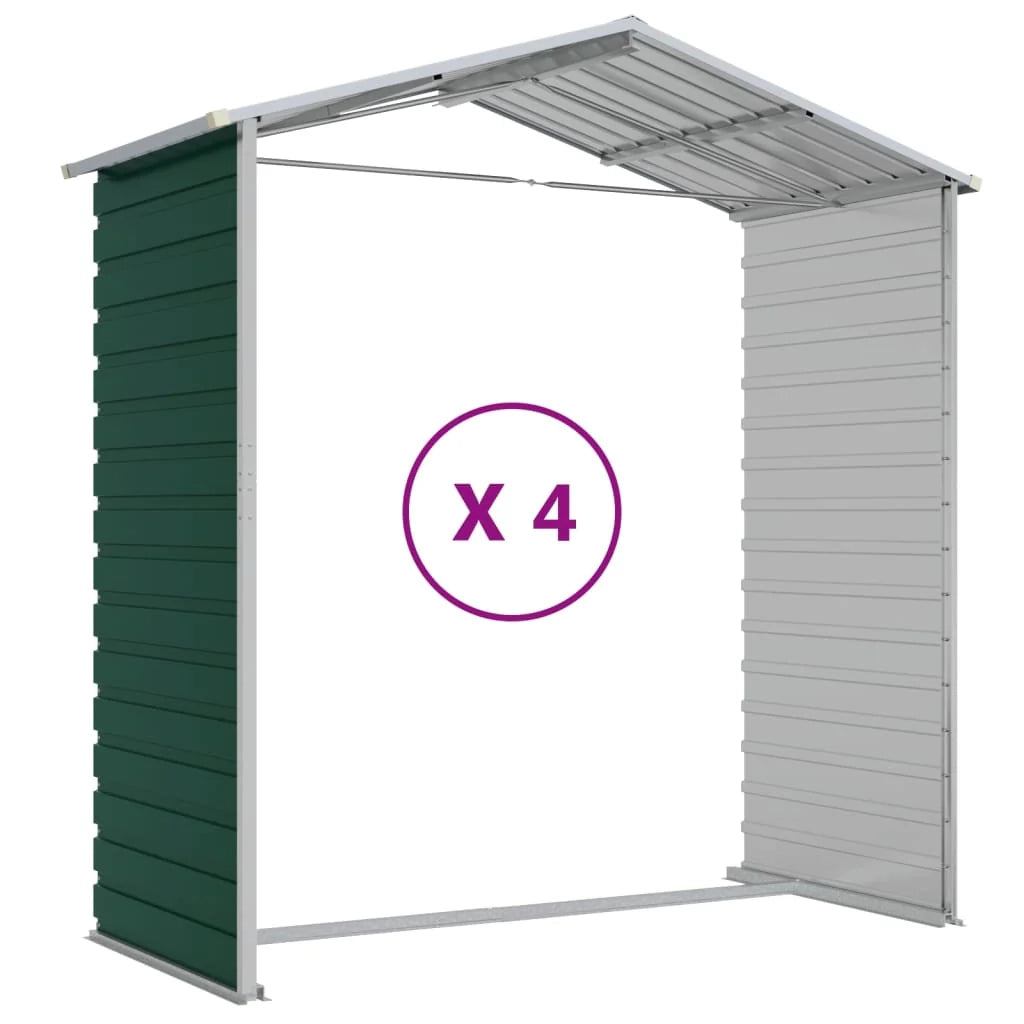 Casetta da giardino cabina ripostiglio casetta da esterno robusta casetta per attrezzi 191 x 385 x 198 cm acciaio zincato verde 02_0022350