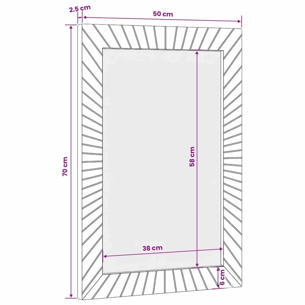 Specchio da bagno con specchio Nero e Oro 50 x 2,5 x 70 cm 4017859