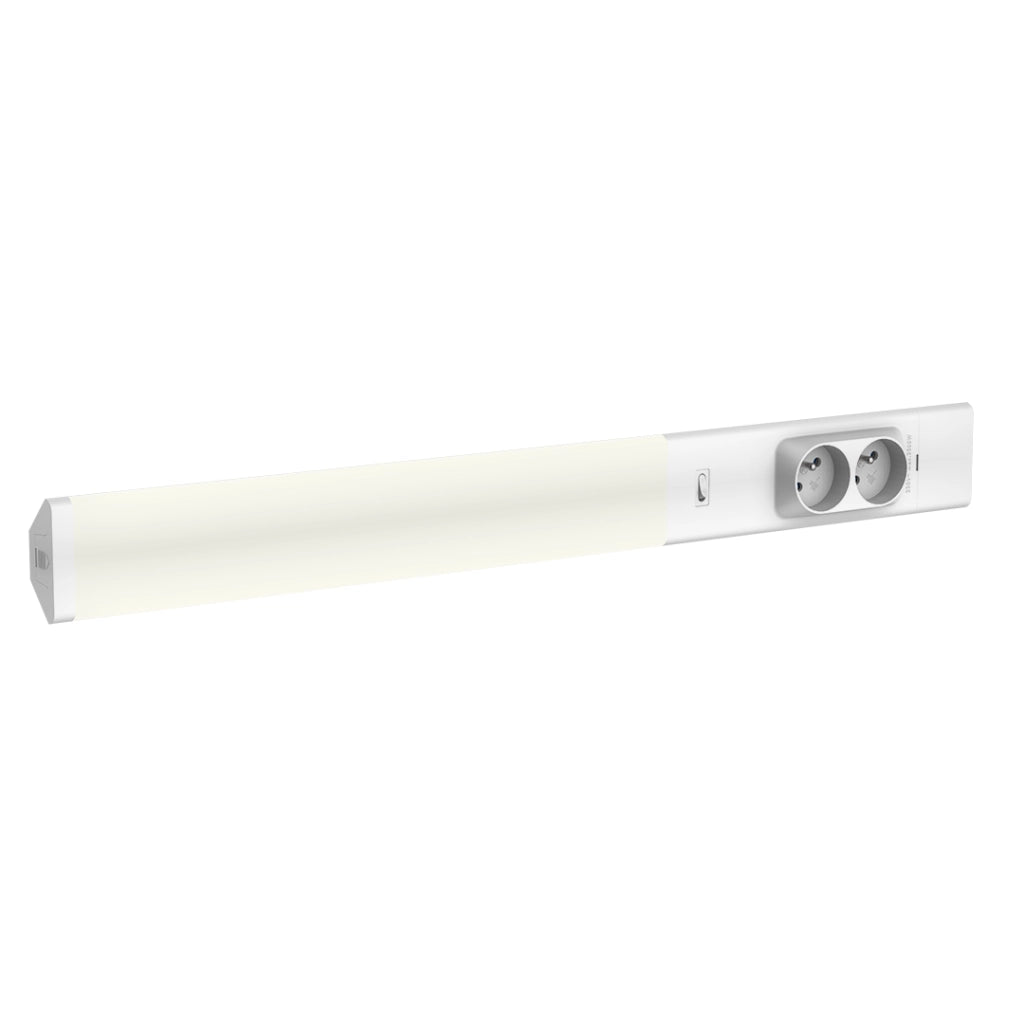 Lampada sottopensile 60cm bianca con prese 4000K LED 18W