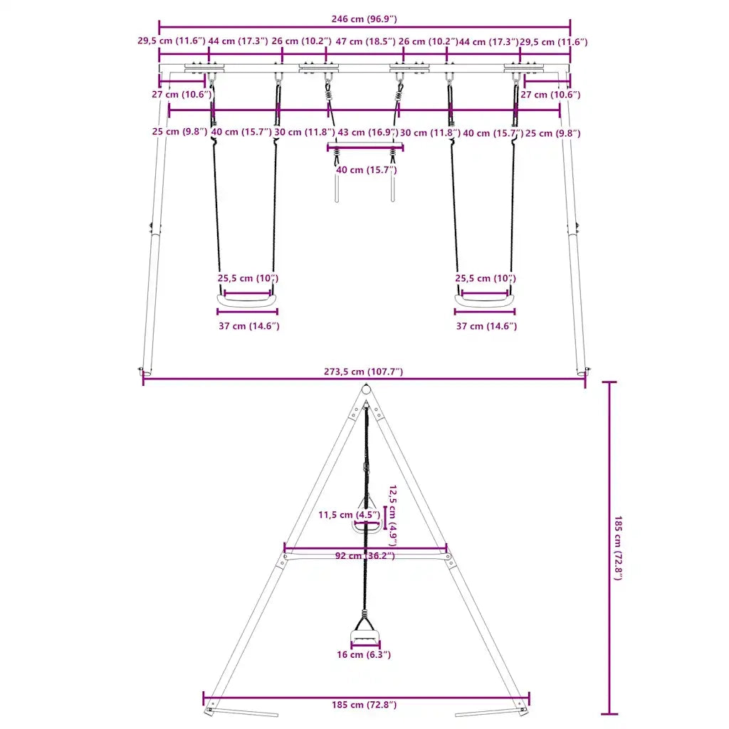 Set Gioco da Esterno con Altalene e Trapezio CFW7673625