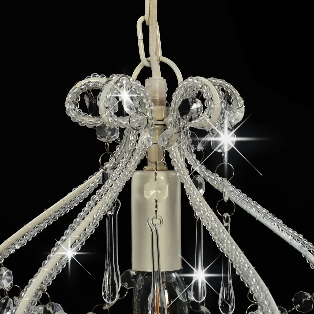 Lampadario con Perle Bianco Rotondo E14 281593