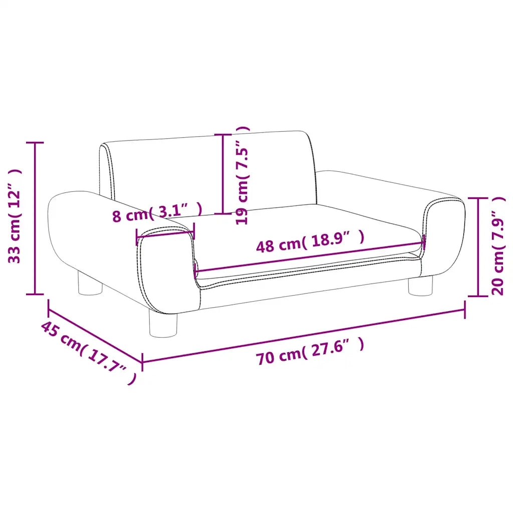 Divano per Bambini-Sofa-Divanetto Crema 70x45x33 cm in Velluto