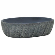 Lavabo da Appoggio Nero e Grigio Ovale 47x33x13 cm Ceramica CFW6053795