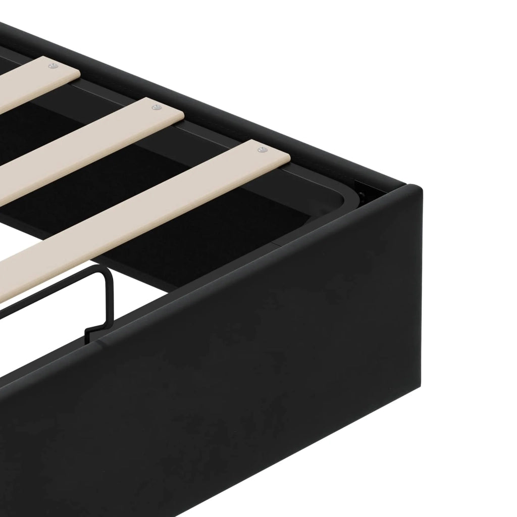 Letto ottomano Nero 153 x 203 cm Velluto 3403076