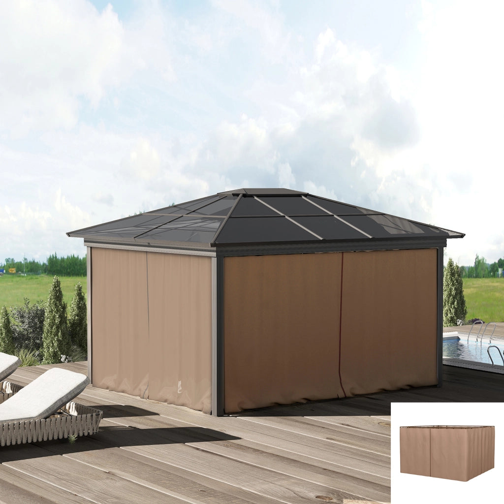 Pareti Laterali per Gazebo 3x2m ¨C Xylo ¨C Set 4 Pezzi Marrone Giardino Esterno