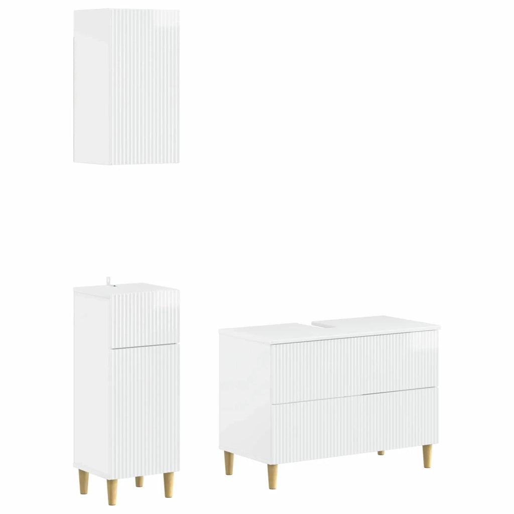 Set di armadietti da bagno in 3 pezzi ARNHEM Bianco Lucido 3417769