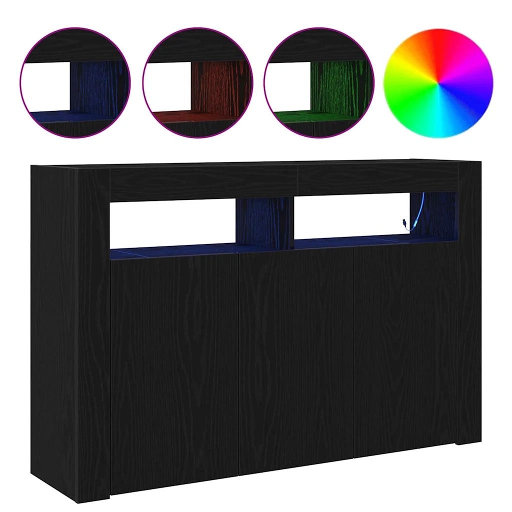 Credenza Rovere Nero 116 x 30 x 75 cm Legno multistrato 3333885
