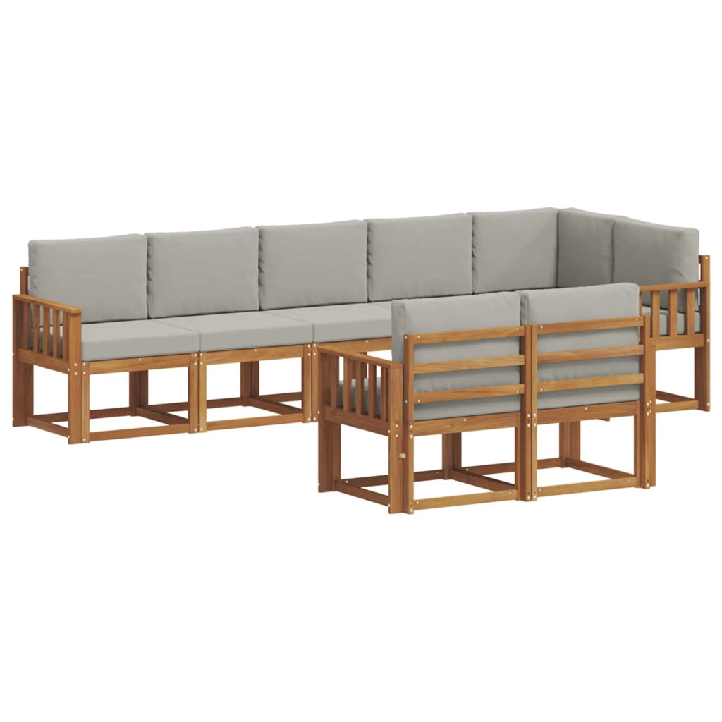 Set di divani da esterno 8 pcs Grigio Naturale e Chiaro 3366564