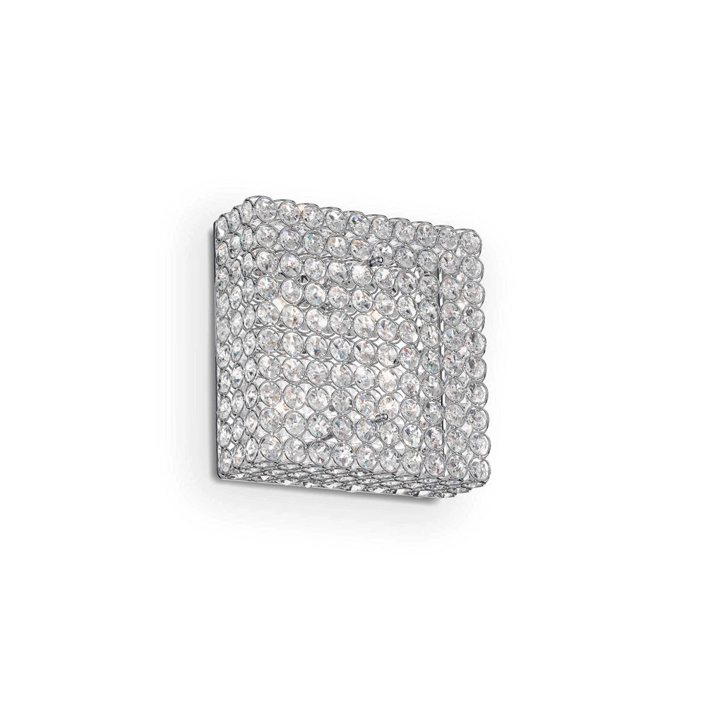 Plafoniera Moderna Admiral Metallo-Cristallo Cromo 4 Luci G9 3W 3000K Luce Calda