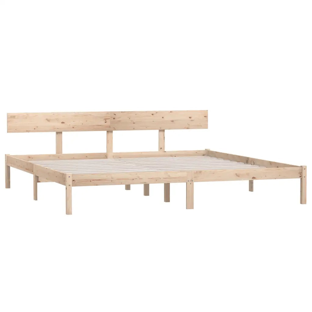 Letto matrimoniale | Letto per adulti | Giroletto senza Materasso in Legno Massello 200x200 cm