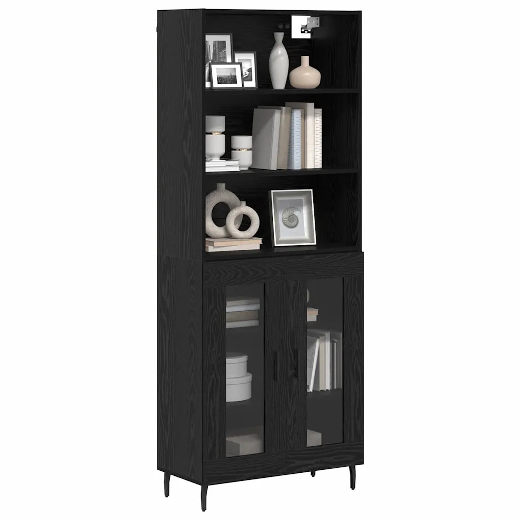 Credenza Rovere Nero 69,5 x 34 x 180 cm