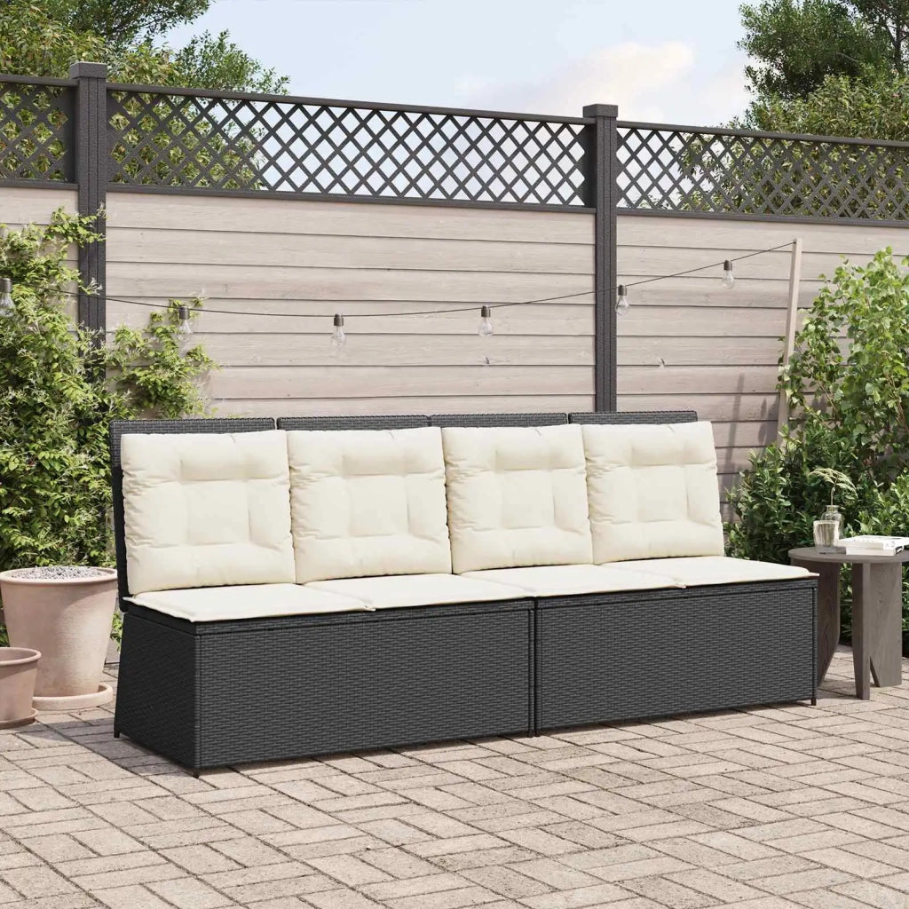 Panchina da giardino Nero polyrattan 3394467
