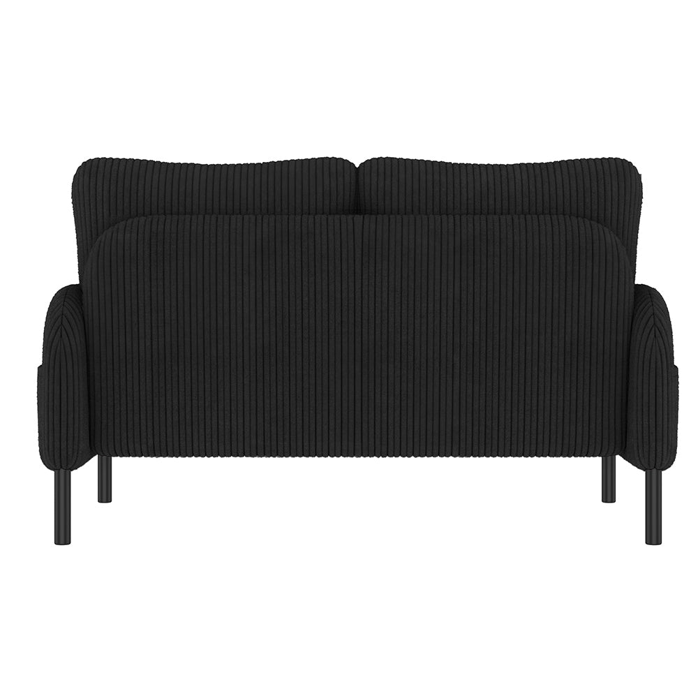 Set 3 pezzi - Xylo - divano+poltrona+pouf cord tubo acciaio nero