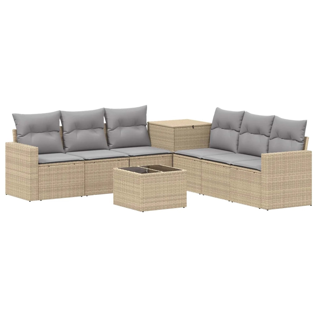 Set di divani 8 pz Beige e Grigio Chiaro 3448339