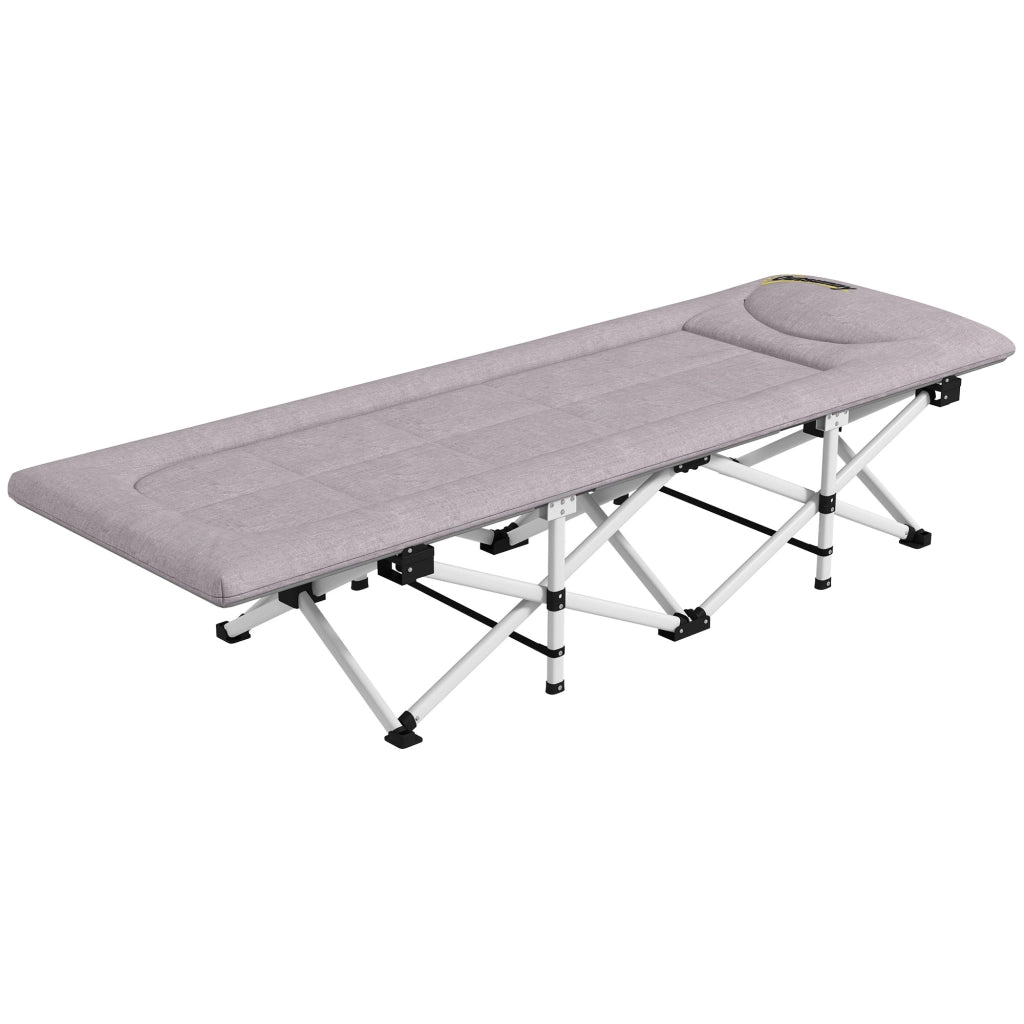 Letto Pieghevole Camping ¨C Minimal ¨C Grigio Metallo 185x65x37 cm