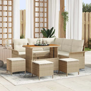 Set Divano da Giardino con cuscino 9 pcs Beige polyrattan 3362141