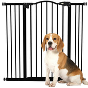 Cancello per Cani Estensibile ¨C Minimal ¨C Nero, Metallo e Plastica, 74-100x94 cm
