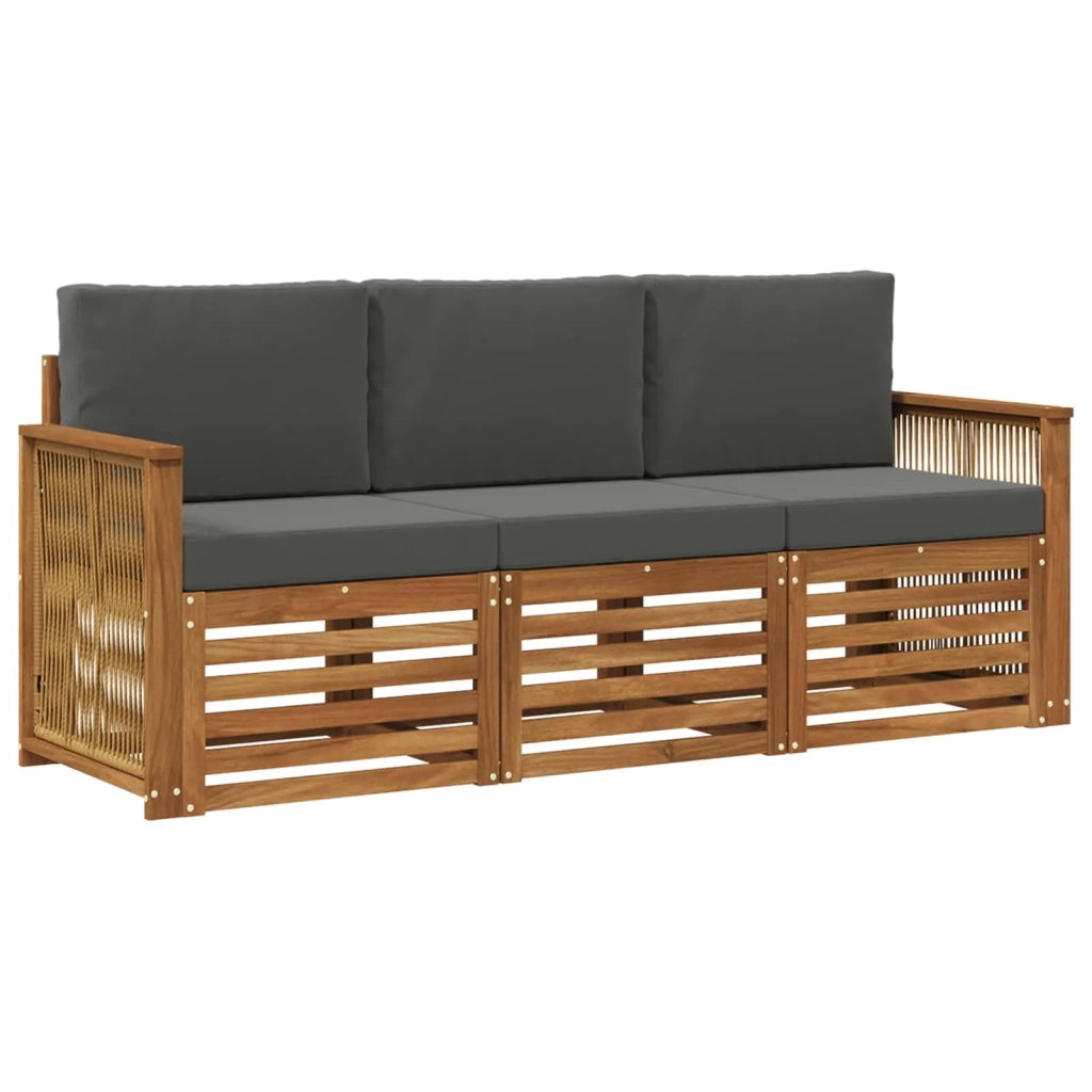 Set divani 3 pz Legno di Acacia Massello 3383968