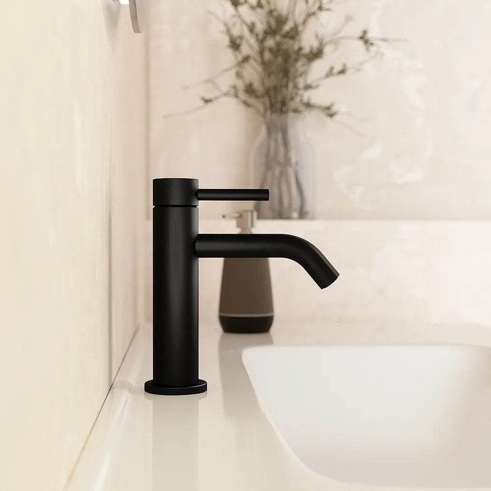 Set miscelatori: lavabo bidet senza scarico e incasso doccia monocomando nero opaco | Bette