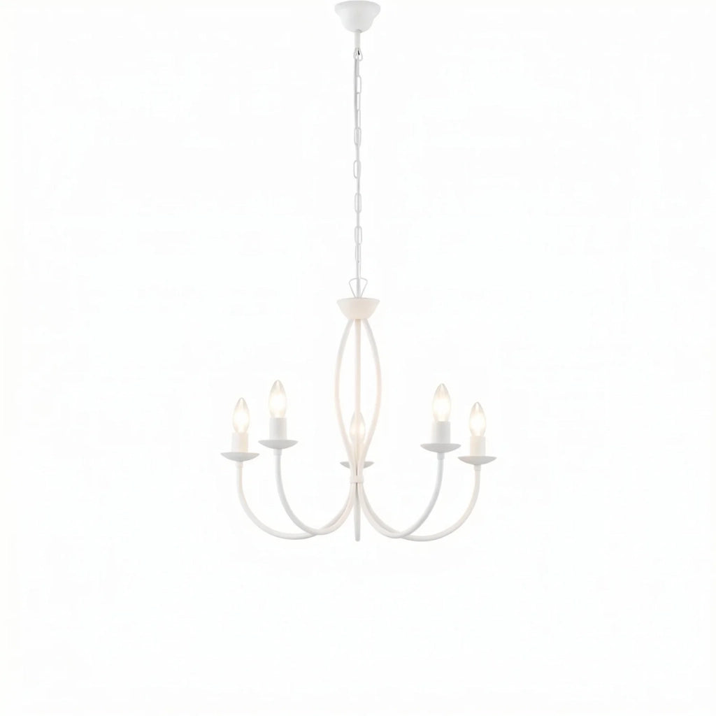 Lampadario Rustico Botte 5 Luci Bianco LuceArt Classic