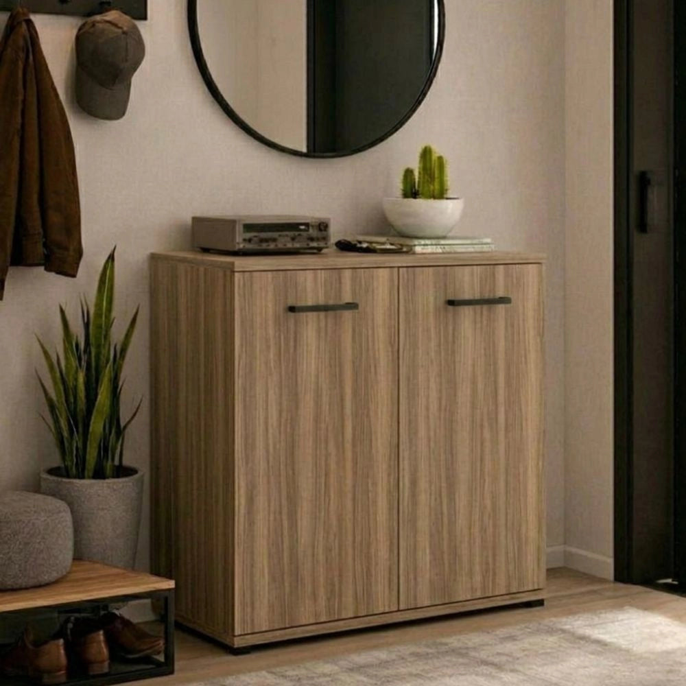 Mobile multiuso 90x45x80 ingresso e ufficio Mini Viareggio colore noce naturale
