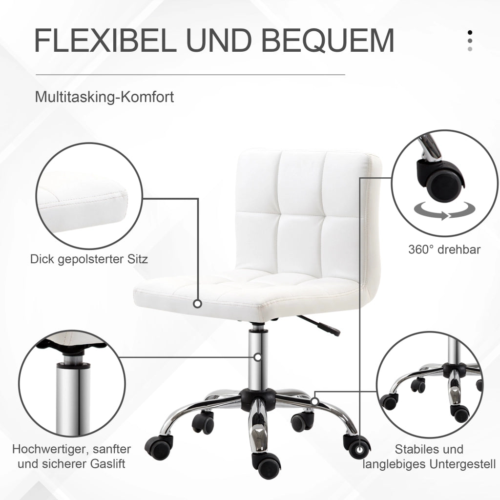Sedia da ufficio ¨C Minimal ¨C bianco, similpelle, metallo, 5 ruote