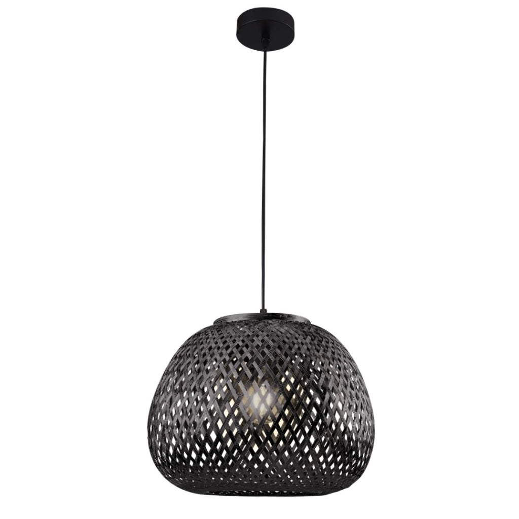 Lampada a sospensione boho nera Ø35 Zanzibar E27 Polux