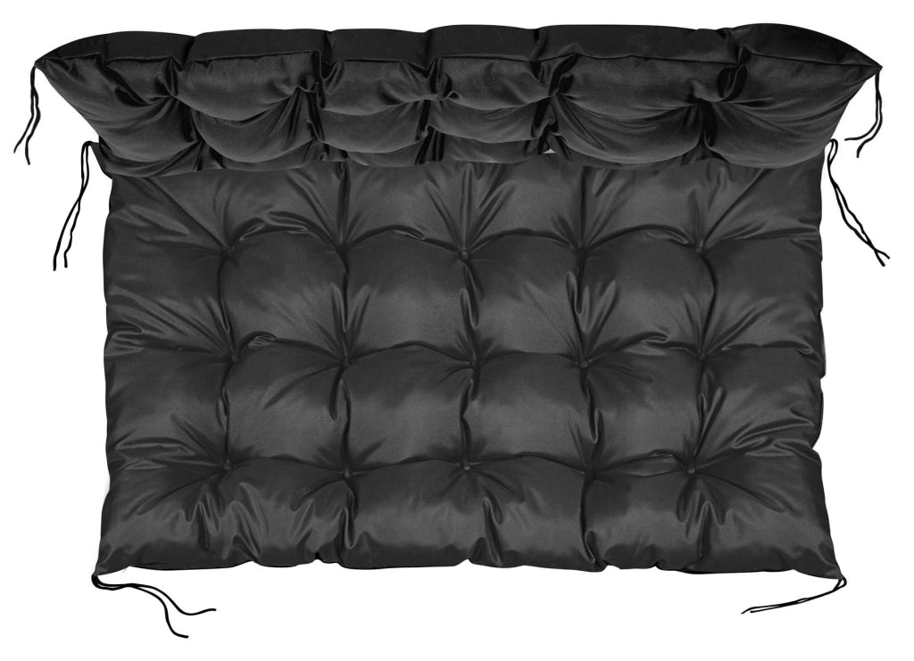 Cuscino da giardino AIO FACTORY 120x80 cm impermeabile nero per panca in pallet