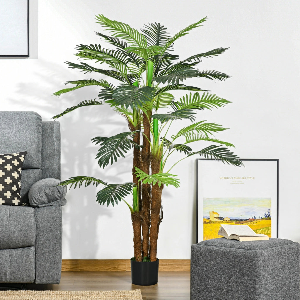 Palma Artificiale 160cm ¨C Xylo ¨C Decorazione Interna con Vaso Marrone e Verde