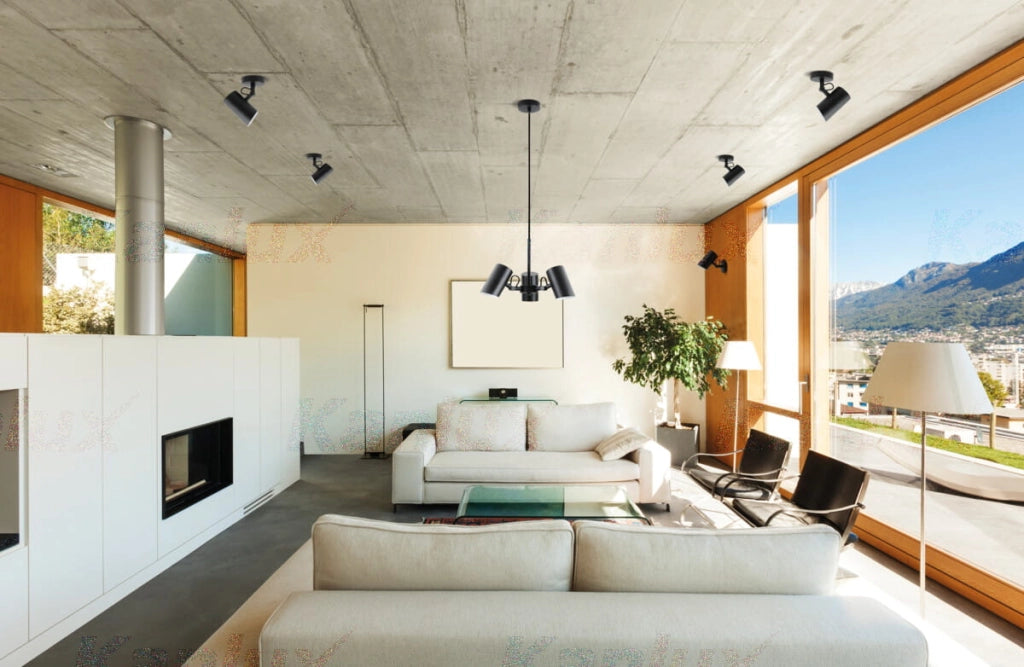 Lampadario AGZAR con diffusori regolabili nero 3xE14 Kanlux