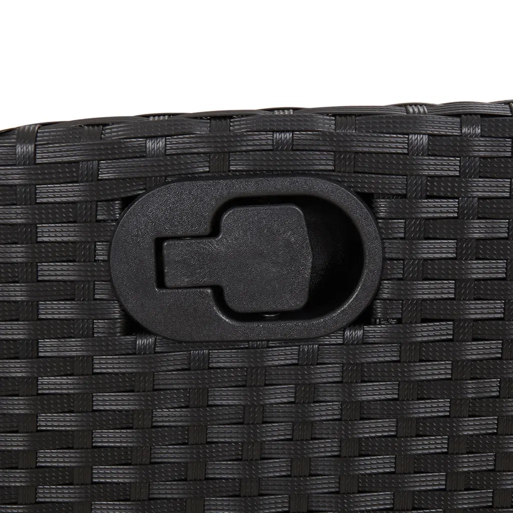 Set da Pranzo da Giardino 7 pz Nero con Cuscini in Polyrattan 3213403