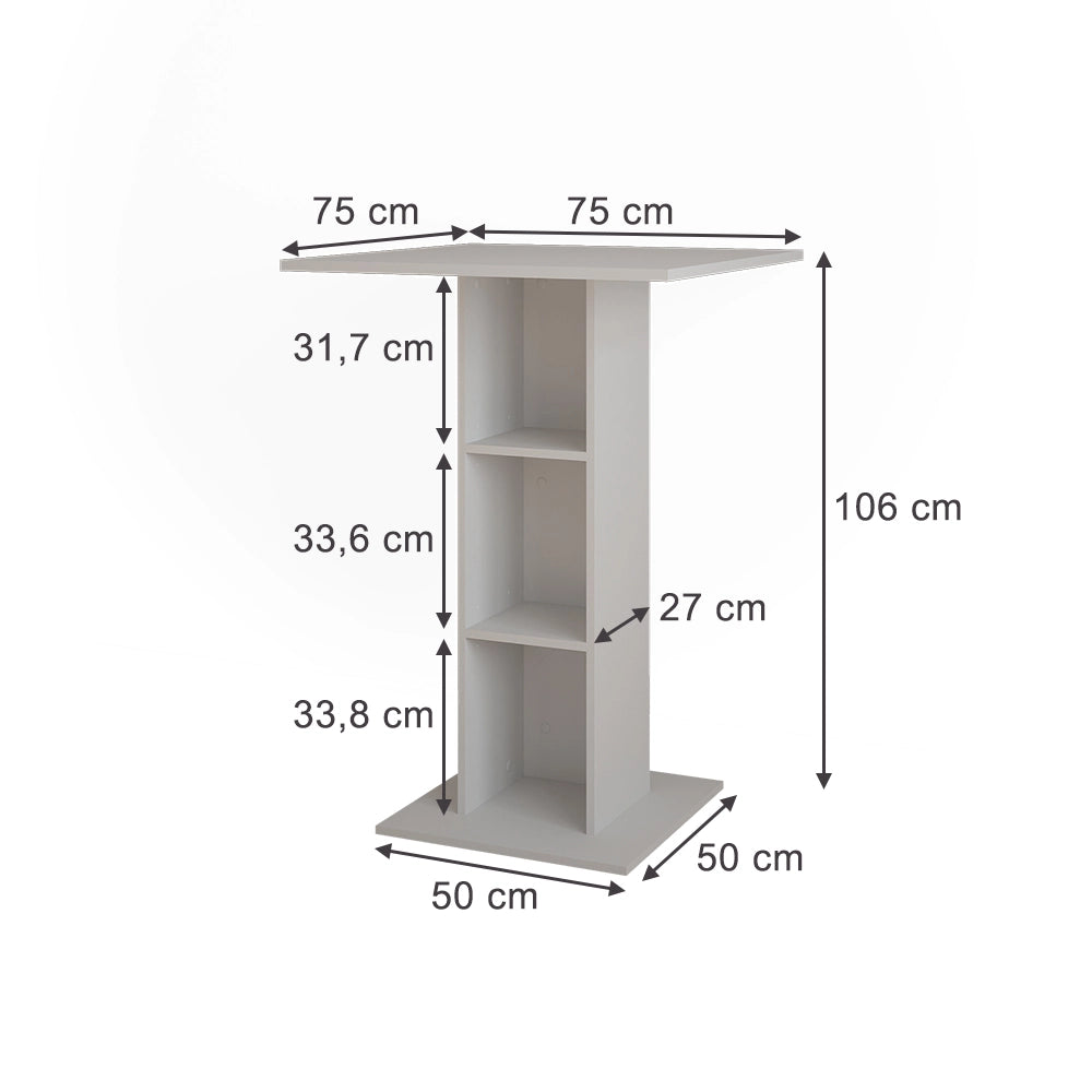 Vicco Tavolo da bar Bianco 75 x 75 cm
