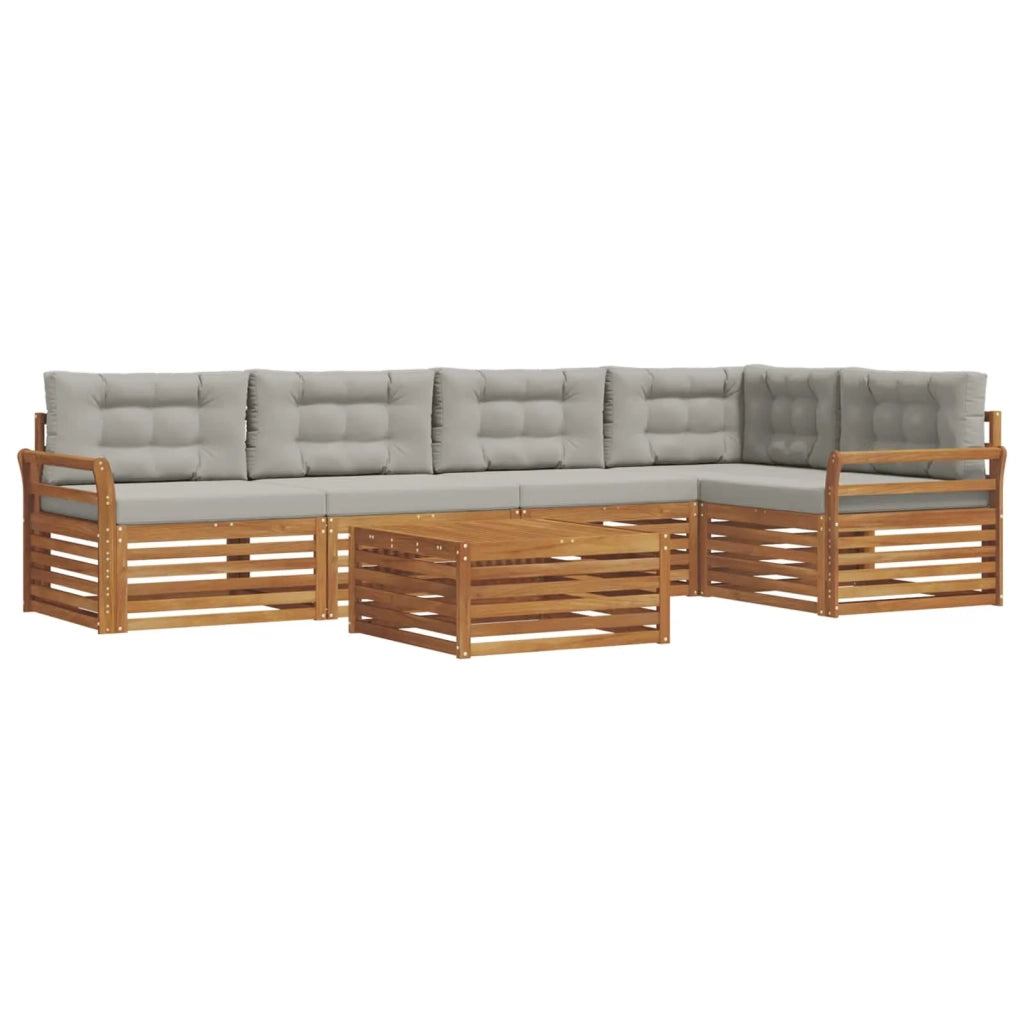 Set di divani da esterno 6 pcs Grigio Naturale e Chiaro 3373501