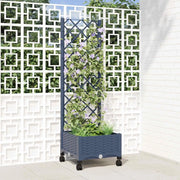 Vaso da giardino con grigliato e ruote Blu Grigio PP 3422916