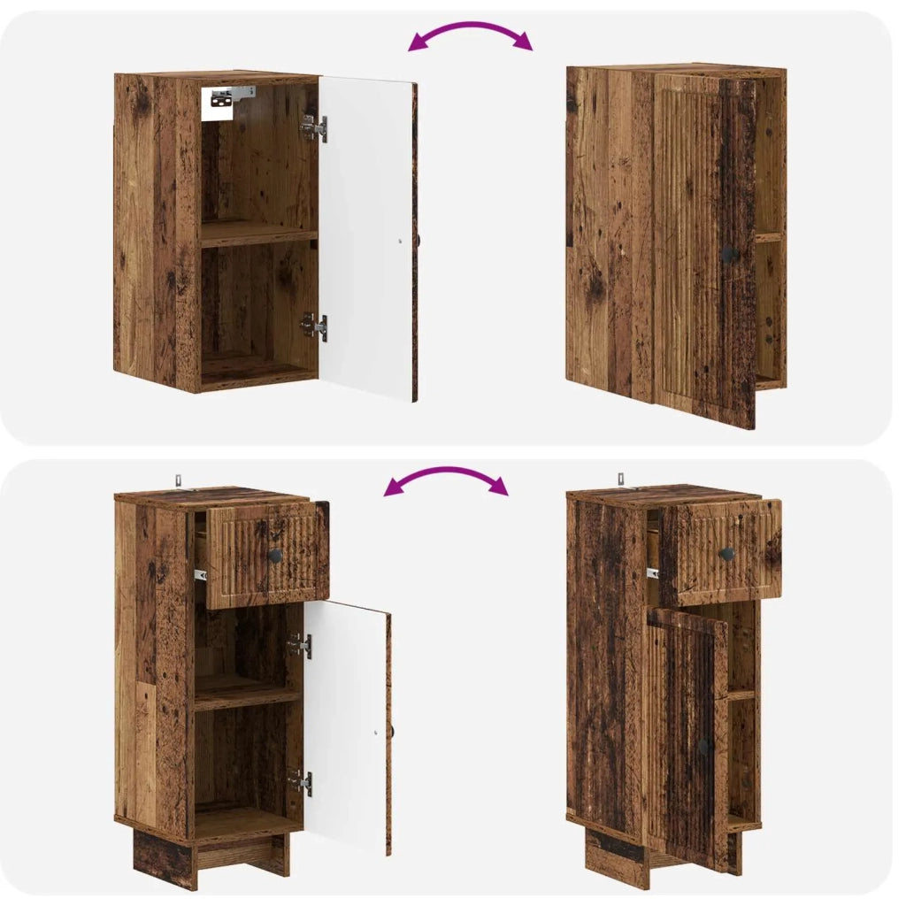 Set di Mobili da Bagno da 4 Pezzi EDE Legno antico 3417907