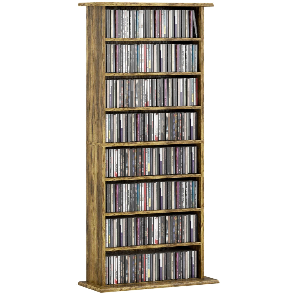 Libreria per CD e DVD ¨C Xylo ¨C 8 scomparti 6 ripiani regolabili marrone