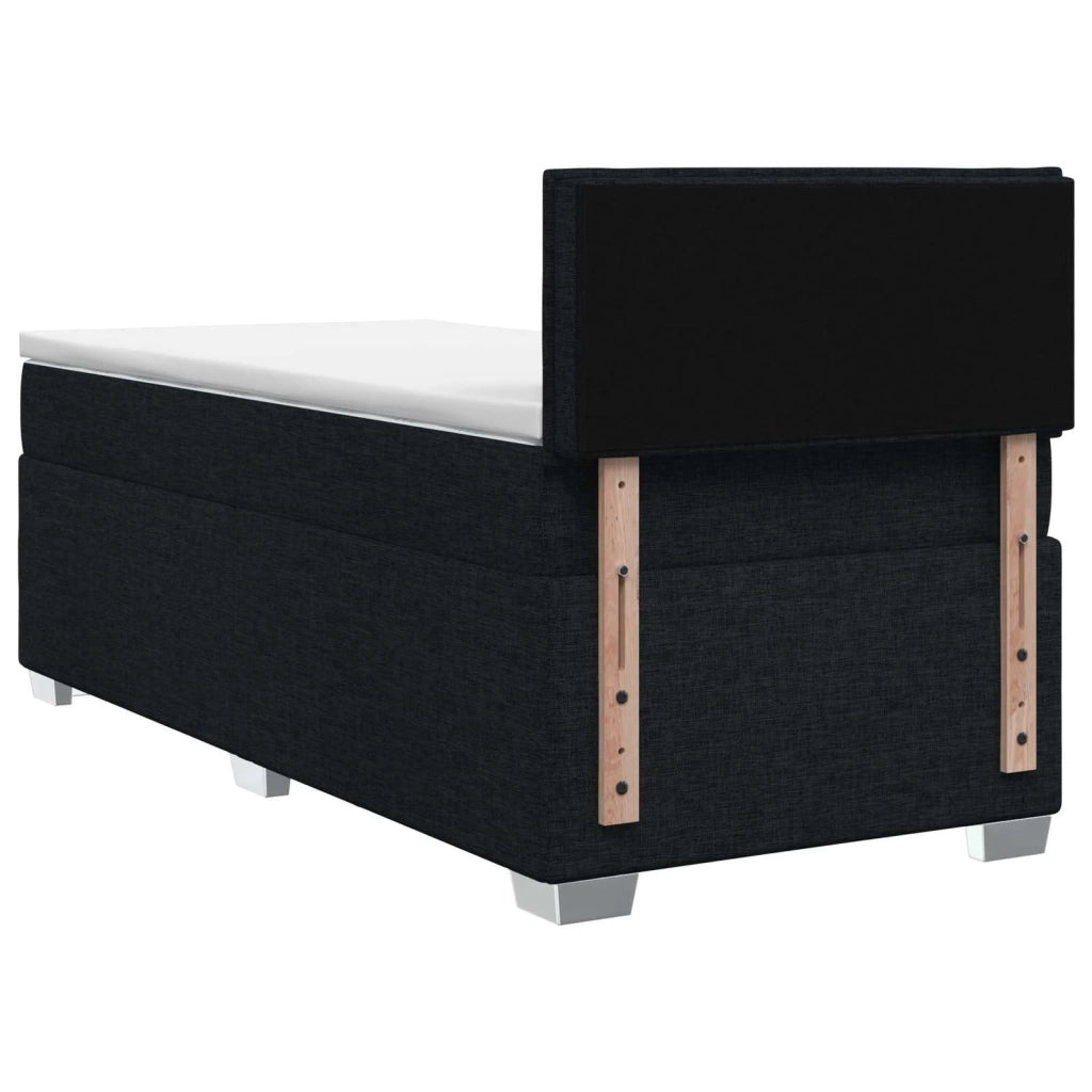 Letto con Box Spring, Materasso e LED Nero 90 x 200 cm Tessuto 3451863