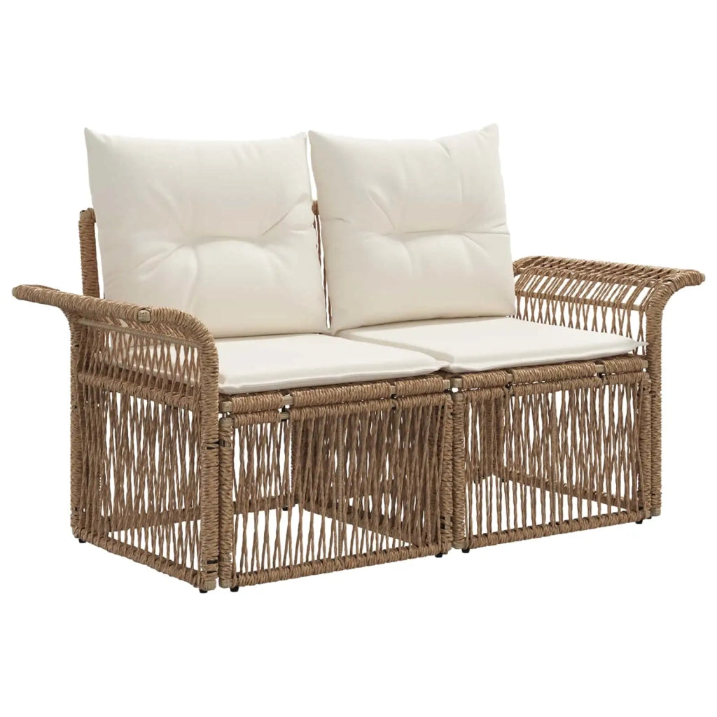Set Divano da Giardino 9 pz Beige polyrattan 3434775