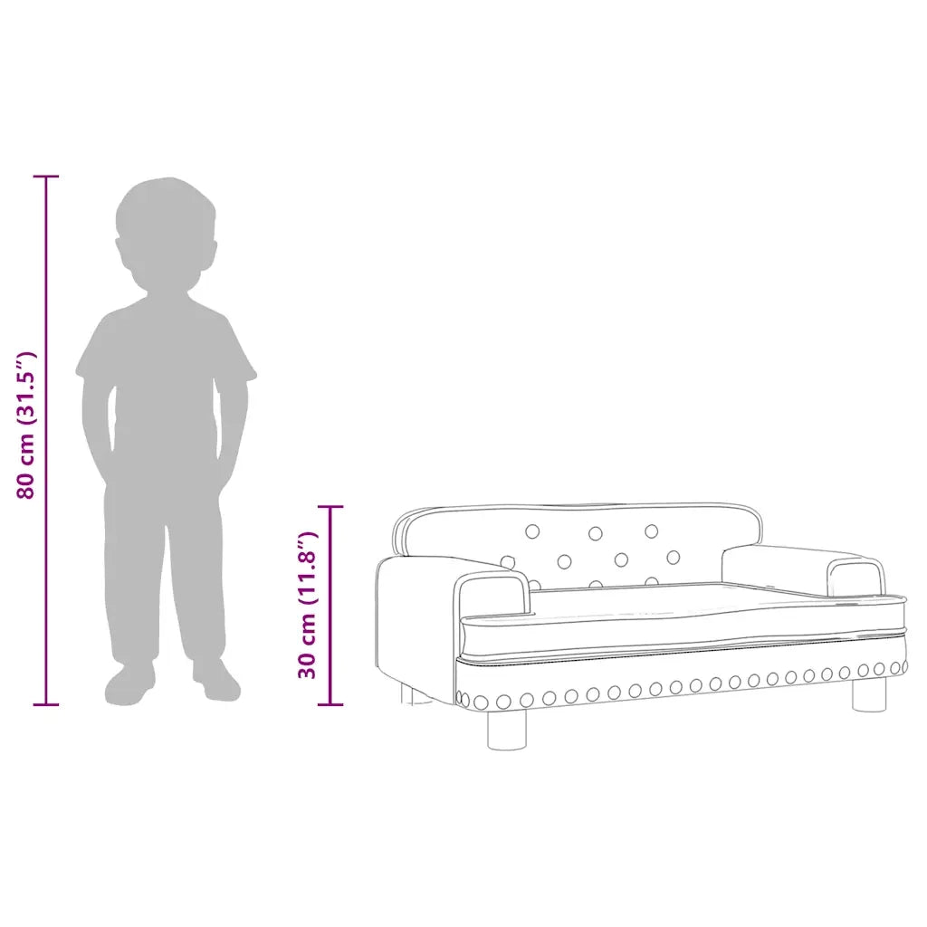 Divano per Bambini Marrone 70x45x30 cm in Velluto 3196298