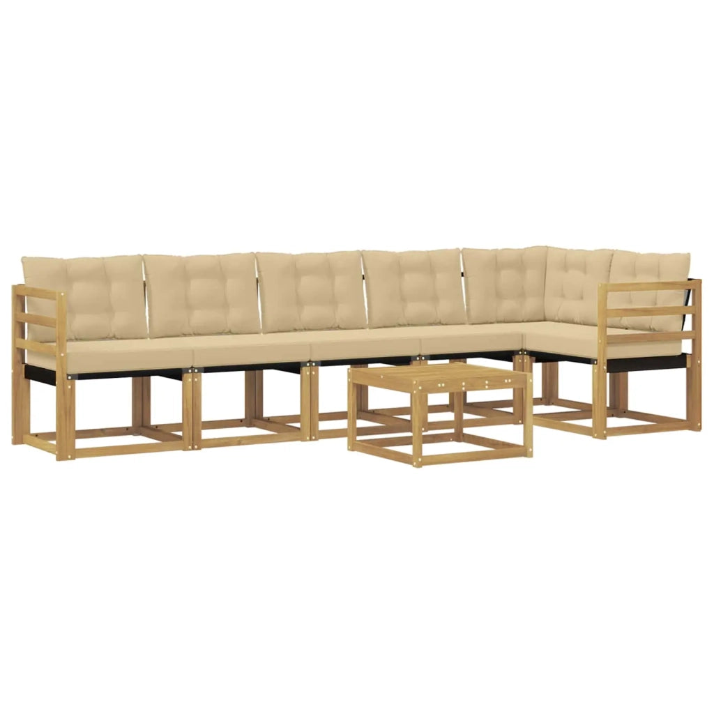 Set di divani da esterno 7 pz Bianco e Beige 3389539