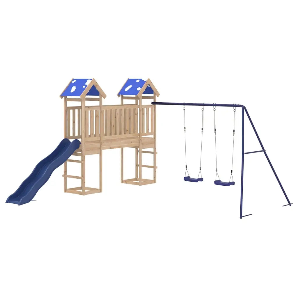 Set da Gioco da Esterno in Legno Massello di Pino