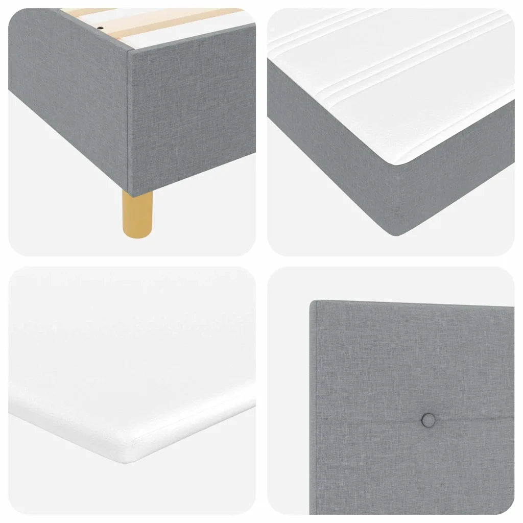Letto a molle con materasso Grigio chiaro 80 x 200 cm Tessuto 3339574